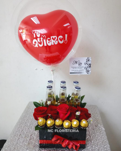 DETALLE ROSAS Y CERVEZA