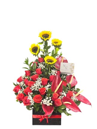 Ramo tropical en rosas-Floristerias en cali