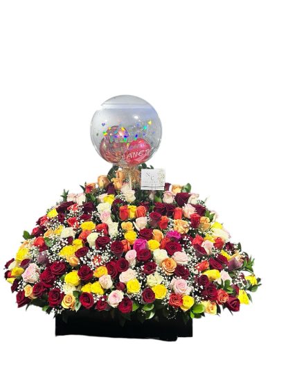 Jardin en rosas de colores-floristeria en cali
